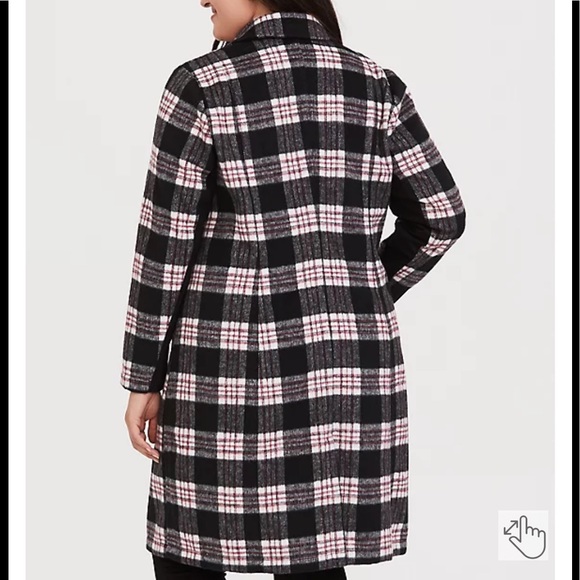 Torrid Plaid Black/White Top Coat NWT., Sz.6/6X - Picture 13 of 13